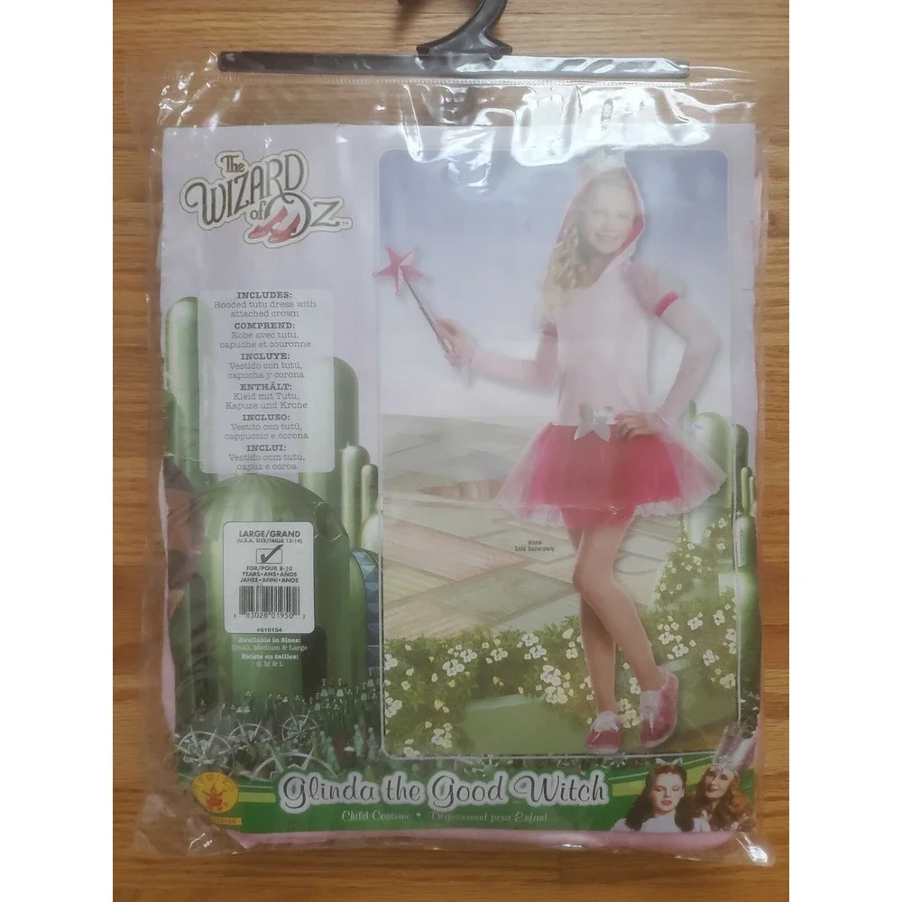 Glinda the Good Witch Hooded Tutu Dress Crown Wizard of Oz Halloween 8-10 - Picture 1 of 1